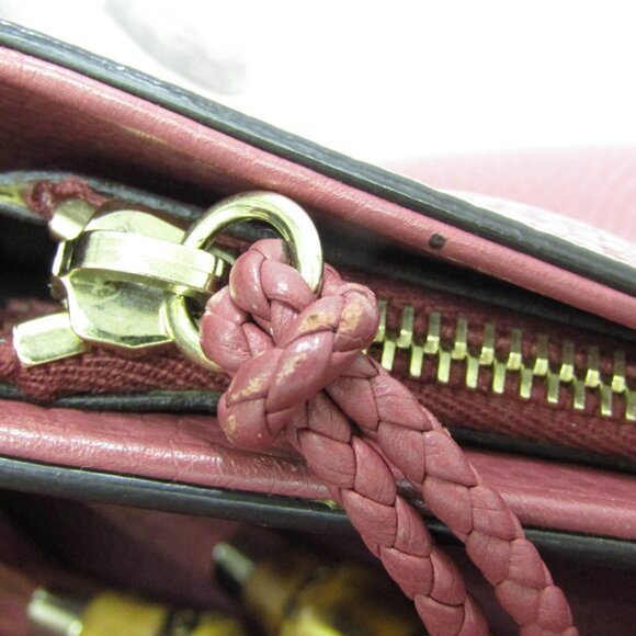 GUCCI Pink Leather Bamboo Shoulder Bag - Picture 12 of 16
